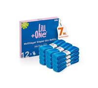 LillOne 12 Recharges UNIVERSELLLES Poubelles à Couches EXTRA LONGUES 7 Pli, Anti-Odeur - Compatibles avec Angelcare Tommee Tippee Twist & Click Simplee Tec LitterLocker et Autres - Lot de 12 Recharges