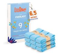 LillOne EVERLAST 9 Recharges pour Poubelles à Couches UNIVERSELLES - EXTRA LONGUES (6,5 m), FILM ÉPAIS, Anti Odeurs et Fuites, Compatibles avec Angelcare, Tommee Tippee, LitterLocker