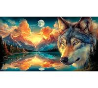 L'illusion du lac et de la Montagne Puzzle 1000 pièces Cadeau Unique Jeu éduchatif défi Jouet de qualité supérieure Peinture Art pour Adultes et Enfants à partir de 14 Ans 38x52cm/1000pcs
