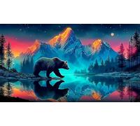 L'illusion du lac et de la Montagne Puzzle 1000 Pieces Cadeau Unique Jeu éduchatif défi Jouet de qualité supérieure Peinture Art pour Adultes et Enfants à partir de 14 Ans 75x50cm/1000pcs