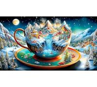 L'illusion du lac et de la Montagne Puzzle 1000 pièces Educa Cadeau Unique Décoration Intérieure Jeu éduchatif Challenge Toy pour Adultes et Enfants à partir de 12 Ans 75x50cm/1000pcs