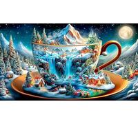 L'illusion du lac et de la Montagne Puzzle 1000 pièces Educa Divertissement créatif De l'art Décoration Jeu éduchatif Challenge Toy pour Adultes et Enfants à partir de 12 Ans 38x52cm/1000pcs