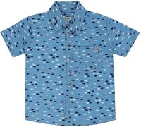 Lilly And Sid Fish Print Short-Sleeve Shirt Bleu 5-6 (XS) Male