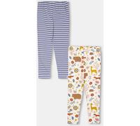 Lilly And Sid & Sid Multicoloured Animal Forest And Stripe Print Leggings - 2 Pack Bleu 2-3 ans Female
