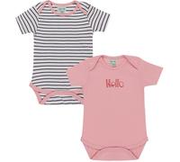 Lilly And Sid & Sid Multicoloured Stripe And Hello Slogan Bodysuit - 2 Pack Rose 6-12 mois Female