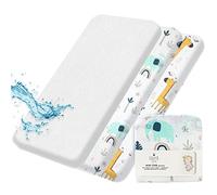 Lilly B. 2 Drap Housse 60 x 120 GOTS en Coton Bio 1 protecteurs imperméables compatibles Snuzpod, Next2me et Tous Les berceaux de Chevet jusqu'à 60x120cm Lot de 3