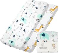 Lilly B. Coton Bio Gots 2 Matelas 70x140 Draps, Compatible Avec Next2me, Snuzpod Et Tous Les Berceaux, Mini Berceaux Jusqu'à 70x140cm Pack De 2 Draps (Jungle - Sans Protège)