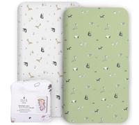 Lilly B. Draps-Housses en Coton Biologique GOTS 2, compatibles Next2me, Snuzpod et Tous Les Lits de Chevet, Mini Berceau jusqu'à 140 x 70 cm, Lot de 2 draps. Pack of 2