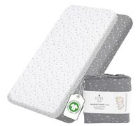 Lilly B. lot 2 Draps Housse Cododo GOTS Coton Biologique pour berceaux cododo et Universel jusqu'à 50x90cm Next2me, kinderkraft, Halo, Safety 1st, (2 DRAPS (sans alèse))