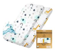 Lilly B. Lot de Pack of 2 Draps Housse Cododo imperméables en Coton Biologique GOTS 2 en 1, utilisés à la Place du protège-Matelas imperméable Compatible avec Berceau bébé et Tous Les Lits de Chevet.