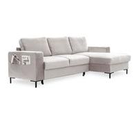 Lilly - Canapé d'angle droit - 4 places - convertible avec coffre - en velours