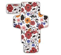 Lilly Floral - Matelas à langer réutilisable pour bébé avec poche à mouchoirs - Matelas à langer imperméable avec oreiller intégré - Cambiadores de pa?ales para Bebes - Orange bordeaux