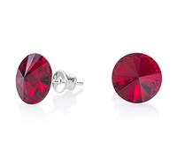 LILLY MARIE Boucles DOreilles À Cristal Rouge En Argent Sterling Véritable Pour Femme