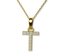 LILLY MARIE Chaîne avec lettres en or véritable 333 - Personnalisable - Avec pendentif initial de l'alphabet de A à Z - Cadeau pour femme - Cadeau pour Noël, anniversaire, Saint-Valentin