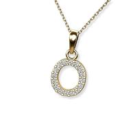 LILLY MARIE Chaîne en or 333 avec pendentif lettre O pour femme - En or 333 - Longueur réglable - Idée cadeau pour maman, Or