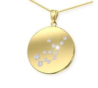 LILLY MARIE Collier Chaîne Serpent Plaqué Or Avec Pendentif Vierge En Argent 925