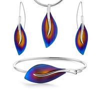 LILLY MARIE Ensemble De Bijoux Femme Élégant Avec Pendentifs Feuille Aux Couleurs Étonnantes