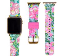 Lilly Pulitzer Bracelet en silicone pour Apple Watch pour femme, dimensionné pour s'adapter aux montres intelligentes de 38 mm, 40 mm, 42 mm et 44 mm, compatible avec Apple Watch Series 1-6 et SE