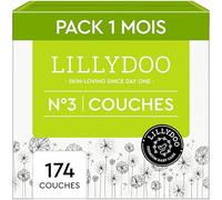 LILLYDOO - Couches Bébé Hypoallergéniques, Taille 3 (6+ kg), 174 pcs