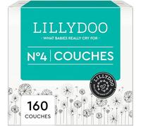 LILLYDOO - Couches Bébé Hypoallergéniques, Taille 4 (9-14 kg), Box mensuelle (160 pièces), Ultra Douces et Absorbantes, sans Parfum et Lotion pour les peaux sensibles, Testées dermatologiquement