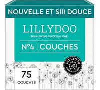 LILLYDOO - Couches Bébé Hypoallergéniques, Taille 4 (9-14 kg), Lot de 3 paquets (75 pièces), Ultra Douces et Absorbantes, sans Parfum et Lotion pour les peaux sensibles, Testées dermatologiquement