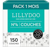 LILLYDOO - Couches Bébé Hypoallergéniques, Taille 4 (9+ kg), 150 pcs