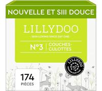 LILLYDOO - Couches-culottes Bébé, Taille 3 (6-10 kg), Box mensuelle (174 pièces), Ultra-Douces et Anti-fuites, sans Parfum et Lotion pour les peaux sensibles, Testées dermatologiquement