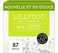 LILLYDOO - Couches-culottes Bébé, Taille 3 (6-10 kg), Lot de 3 paquets (87 pièces), Ultra-Douces et Anti-fuites, sans Parfum et Lotion pour les peaux sensibles, Testées dermatologiquement