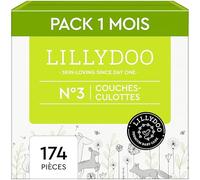 LILLYDOO - Couches-culottes Bébé, Taille 3 (6+ kg), Box mensuelle (174 pièces), Ultra-Douces et Anti-fuites, sans Parfum et Lotion pour les peaux sensibles, Testées dermatologiquement