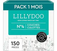 LILLYDOO - Couches-culottes Bébé, Taille 4 (9+ kg), Box mensuelle (150 pièces), Ultra-Douces et Anti-fuites, sans Parfum et Lotion pour les peaux sensibles, Testées dermatologiquement