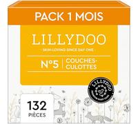 LILLYDOO - Couches-culottes Bébé, Taille 5 (11+ kg), Box mensuelle (132 pièces), Ultra-Douces et Anti-fuites, sans Parfum et Lotion pour les peaux sensibles, Testées dermatologiquement