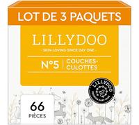 LILLYDOO - Couches-culottes Bébé, Taille 5 (11+ kg), Lot de 3 paquets (66 pièces), Ultra-Douces et Anti-fuites, sans Parfum et Lotion pour les peaux sensibles, Testées dermatologiquement