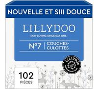 LILLYDOO - Couches-culottes Bébé, Taille 7 (15+ kg), Box mensuelle (102 pièces), Ultra-Douces et Anti-fuites, sans Parfum et Lotion pour les peaux sensibles, Testées dermatologiquement