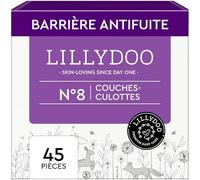 LILLYDOO - Couches-culottes Bébé, Taille 8 (17+ kg), Lot de 3 paquets (45 pièces), Ultra-Douces et Anti-fuites, sans Parfum et Lotion pour les peaux sensibles, Testées dermatologiquement