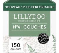 LILLYDOO green - Couches Bébé Respectueuses de l'Environnement, Taille 4 (9+ kg), Box mensuelle (150 pièces), Protection Anti-fuites, Sans Chlore, ni Parfum ni Lotion pour les Peaux Sensibles