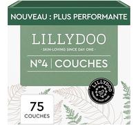 LILLYDOO green - Couches Bébé Respectueuses de l'Environnement, Taille 4 (9+ kg), Lot de 3 paquets (75 pièces), Protection Anti-fuites, Sans Chlore, ni Parfum ni Lotion pour les Peaux Sensibles