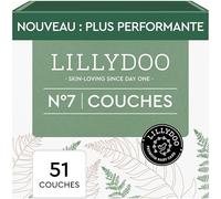 LILLYDOO green - Couches Bébé Respectueuses de l'Environnement, Taille 7 (15+ kg), Lot de 3 paquets (51 pièces), Protection Anti-fuites, Sans Chlore, ni Parfum ni Lotion pour les Peaux Sensibles