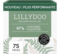 LILLYDOO green - Couches-culottes Bébé Respectueuses de l'Environnement, Taille 4 (9+ kg), 3 paquets (75 pièces), Protection Anti-fuites, Sans Chlore et Sans Lotion pour les Peaux Sensibles