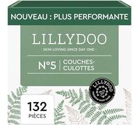 LILLYDOO green - Couches-culottes Bébé Respectueuses de l'Environnement, Taille 5 (11+ kg), Box Mensuelle (132 pièces), Protection Anti-fuites, Sans Chlore et Sans Lotion pour les Peaux Sensibles