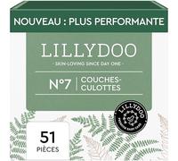 LILLYDOO green - Couches-culottes Bébé Respectueuses de l'Environnement, Taille 7 (15+ kg), 3 paquets (51 pièces), Protection Anti-fuites, Sans Chlore et Sans Lotion pour les Peaux Sensibles