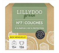 LILLYDOO green - Couches respectueuses de l'environnement - couche bébé taille 6 (13-18 kg) - coffret mensuel (126 Couches) - 0% parfums & lotions - Mix FSC, certifié OEKO-TEX
