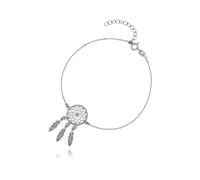LillyMarie Bracelet Capteur De Rêves En Argent Sterling Rhodié Avec Cristal