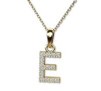 LillyMarie Chaîne En Or Intemporelle Avec Pendentif Lettre En Or 333 Avec Zircones