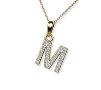 LillyMarie Collier À Pendentif Lettre Personnalisé En Or 333 Avec Charme Étincelant