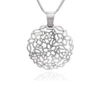 LillyMarie Collier Ajustable Pour Femmes Avec Pendentif Motif Floral En Argent Sterling 925