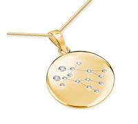 LillyMarie Collier Doux Avec Signe Astrologique Gémeaux En Argent 925 Plaqué Or