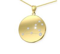 LillyMarie Collier En Argent Avec Design Chaîne Serpent Dorée Et Pendentif Pierre Précieuse