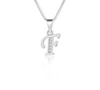 LillyMarie Collier En Argent Avec Pendentif Lettre Et Décoration Cristaux Pour Femme