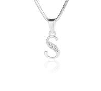 LillyMarie Collier En Argent Fin Avec Pendentif Lettre Et Cristaux Étincelants