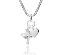 LillyMarie Collier En Argent Sterling Avec Pendentif Foi Amour Espoir Réglable